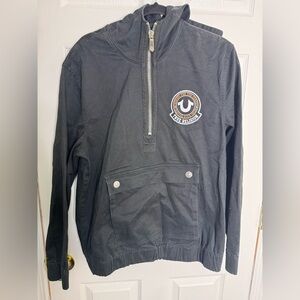 True Religion Black Quarter-Zip Pullover